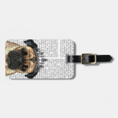 Mops mit Tiara Gepäckanhänger (Vorderseite horizontal)