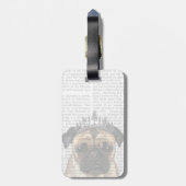 Mops mit Tiara Gepäckanhänger (Rückseite vertikal)