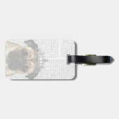 Mops mit Tiara Gepäckanhänger (Rückseite horizontal)