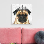 Mops mit Tiara Leinwanddruck (Insitu (Wohnzimmer))