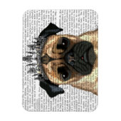 Mops mit Tiara Magnet (Vertikal)