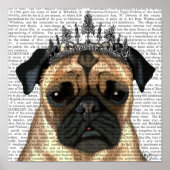 Mops mit Tiara Poster (Vorne)