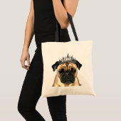 Mops mit Tiara Tragetasche (Vorderseite (Produkt))