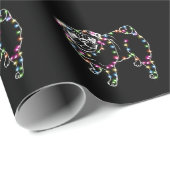 Mops mit Weihnachts-Mops-Besitzer Xmas gibt ihr Ge Geschenkpapier (Rolleneckpunkt)