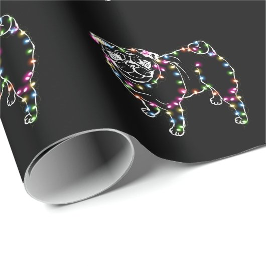 Mops mit Weihnachts-Mops-Besitzer Xmas gibt ihr Ge Geschenkpapier (Rolleneckpunkt)