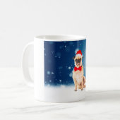 Mops mit Weihnachts-Weihnachtsmannmütze Kaffeetasse (Vorderseite Links)