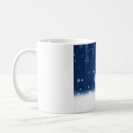 Mops mit Weihnachts-Weihnachtsmannmütze Kaffeetasse (Links)