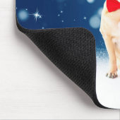 Mops mit Weihnachts-Weihnachtsmannmütze Mousepad (Ecke)