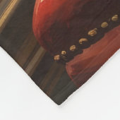 Mops mit Weihnachtsbeleuchtung Urlaub Fleecedecke (Ecke)