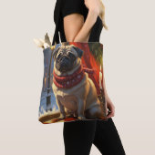 Mops mit Weihnachtsbeleuchtung Urlaub Tasche (Von Nahem)
