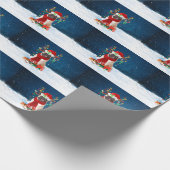 Mops mit Weihnachtsgeschenke Geschenkpapier (Ecke)