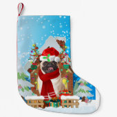 Mops mit Weihnachtsgeschenke Kleiner Weihnachtsstrumpf (Vorderseite)