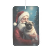 Mops mit Weihnachtsmann Weihnachten Autolufterfrischer (Vorderseite)