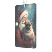 Mops mit Weihnachtsmann Weihnachten Autolufterfrischer (Links)