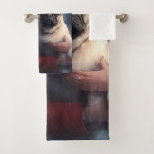 Mops mit Weihnachtsmann Weihnachten Badhandtuch Set (Insitu)