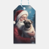 Mops mit Weihnachtsmann Weihnachten Geschenkanhänger (Rückseite)