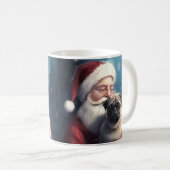 Mops mit Weihnachtsmann Weihnachten Kaffeetasse (VorderseiteRechts)
