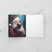 Mops mit Weihnachtsmann Weihnachten Karte (Innenseite)