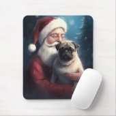 Mops mit Weihnachtsmann Weihnachten Mousepad (Mit Mouse)
