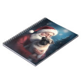 Mops mit Weihnachtsmann Weihnachten Notizblock (Linke Seite)