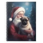 Mops mit Weihnachtsmann Weihnachten Notizblock (Vorderseite)