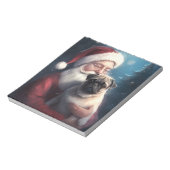 Mops mit Weihnachtsmann Weihnachten Notizblock (Rotiert)