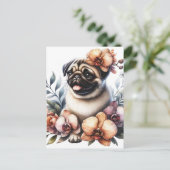 Mops mit Zweigstelle Orchid, Postüberquerung Postkarte (Stehend Vorderseite)