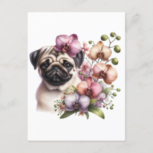Mops mit Zweigstelle Orchid, Postüberquerung Postkarte