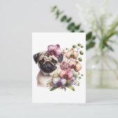 Mops mit Zweigstelle Orchid, Postüberquerung Postkarte (Stehend Vorderseite)