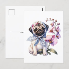 Mops mit Zweigstelle Orchid, Postüberquerung Postkarte