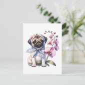 Mops mit Zweigstelle Orchid, Postüberquerung Postkarte (Stehend Vorderseite)