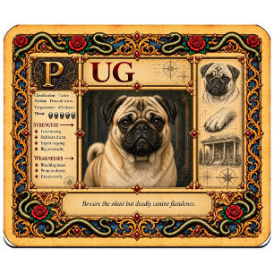 Mops, mittelalterliche Bestiarien-Kunst Mousepad