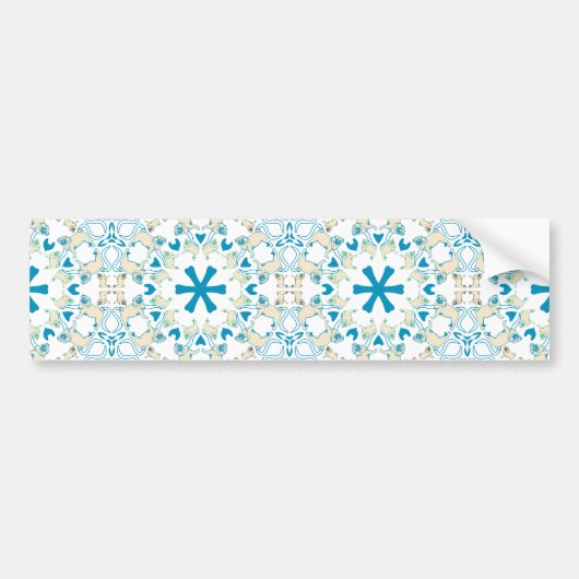 Mops Moderne Muster / Mopsmuster Autoaufkleber (Vorne)