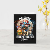 Mops Moon Independence Day Mops Karte (Gelbe Blume)