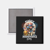 Mops Moon Independence Day Mops Magnet (Vorderseite/Rückseite)