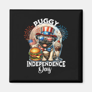 Mops Moon Independence Day Mops Magnet