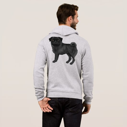 Mops-Mops-Hundezucht für Mops oder älter Hoodie (Schwarz voll)