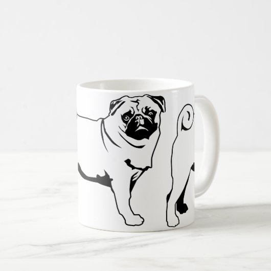 Mops Mops Kaffeetasse (VorderseiteRechts)