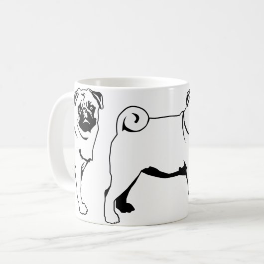 Mops Mops Kaffeetasse (Vorderseite Links)