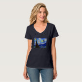 Mops, Mops Lover, Starry Night Dog T-Shirt (Vorderseite Vollansicht)