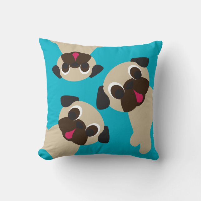 Mops, Mops, Mops-Kissen Kissen (Vorderseite)