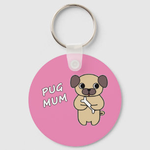 MOPS MUM - Rosa Schlüsselanhänger
