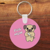 MOPS MUM - Rosa Schlüsselanhänger (Vorderseite)