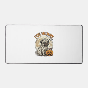 Mops-Mumien-Halloween-Vintage-Hunde-Shirt-Design_1 Schreibtischunterlage