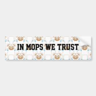 Mops-Muster braun blau Autoaufkleber