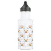 Mops-Muster braun blau Trinkflasche (Rechts)
