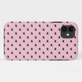 Mops-Muster iPhone 5 Fall (Schwarzes auf Rosa) Case-Mate iPhone Hülle (Rückseite (Horizontal))