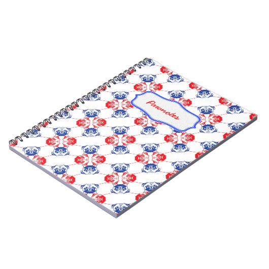 Mops-Muster-Notebook Notizblock (Linke Seite)