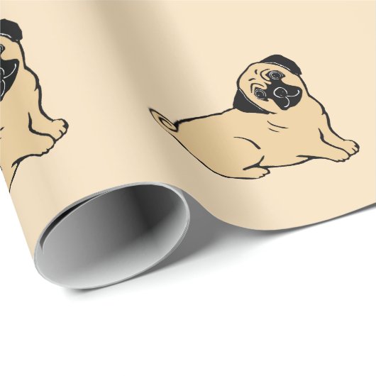 Mops-Muster-Papier Geschenkpapier (Rolleneckpunkt)