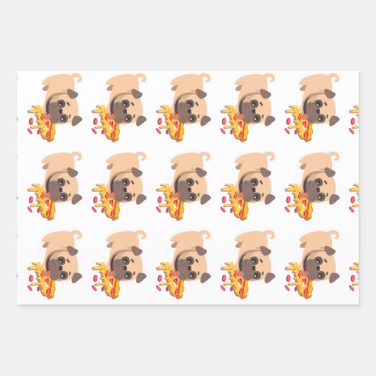 Mops n Pizza Wrapping Paper Sheet Set Geschenkpapier Set (Vorderseite 2)